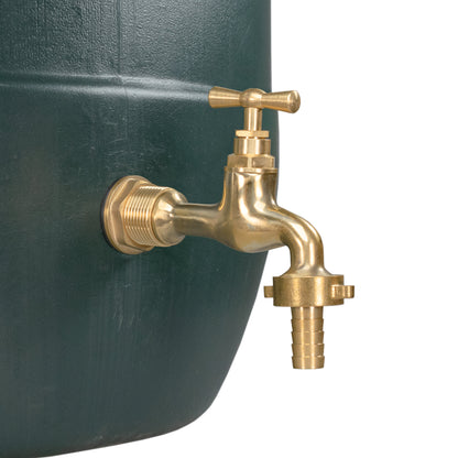 Water Butt Brass Kit 3/4" with 13mm Barbed Polished Brass Tap and Drill Bit