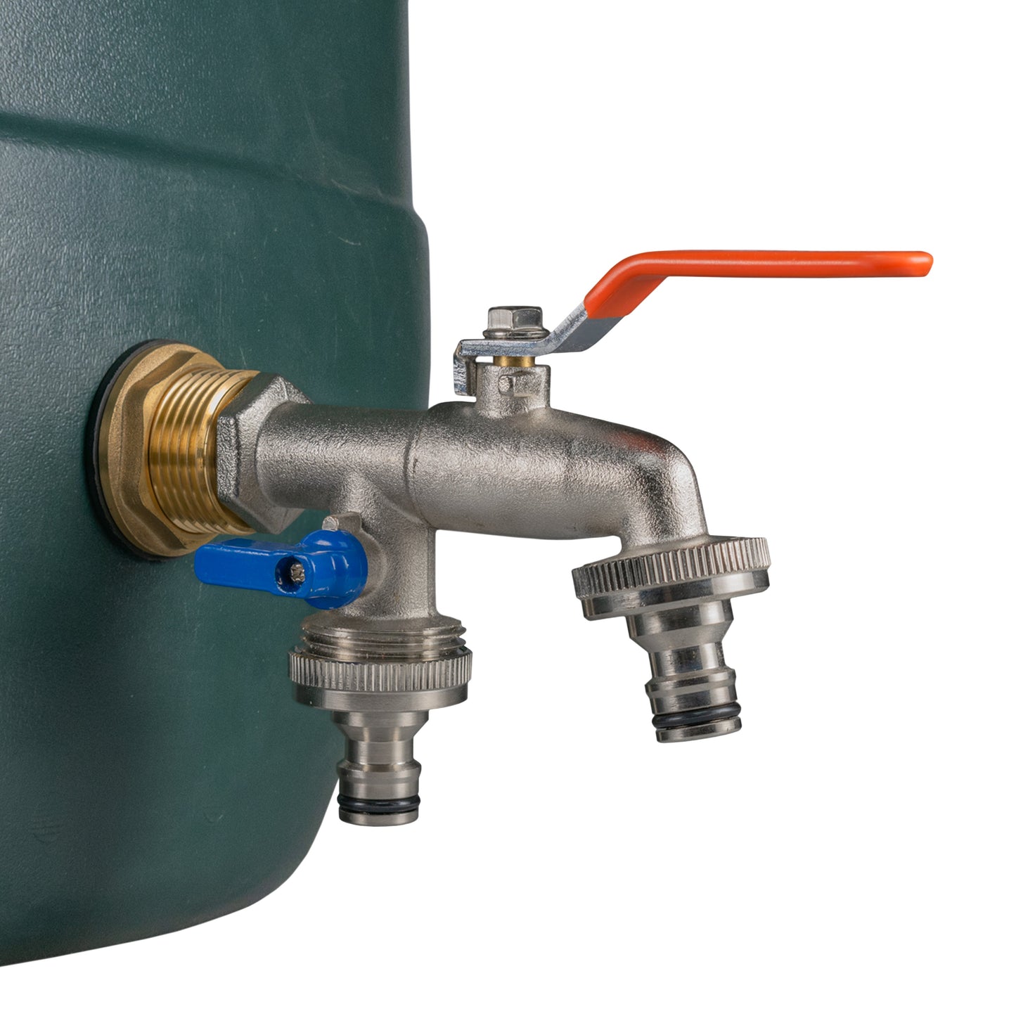 Water Butt Brass Kit 3/4" with Double Quick Connect Tap and Drill Bit