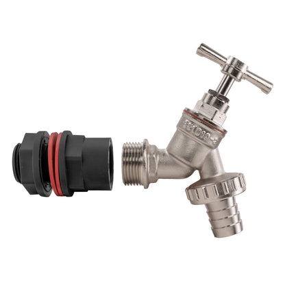 Water Butt Kit 1/2" with Nickel Plated Barbed Tap and Drill Bit