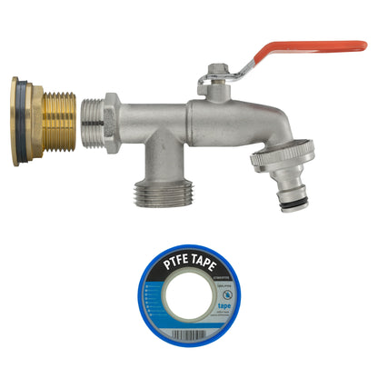 Water Butt Brass Kit 1" with Double Tap