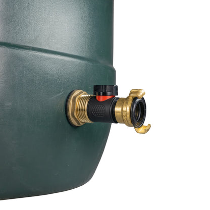 Water Butt Brass Kit 1" with In-Line Valve + Geka