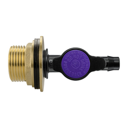 Water Butt Brass Kit 1" with 13mm Barb Irrigation Valve