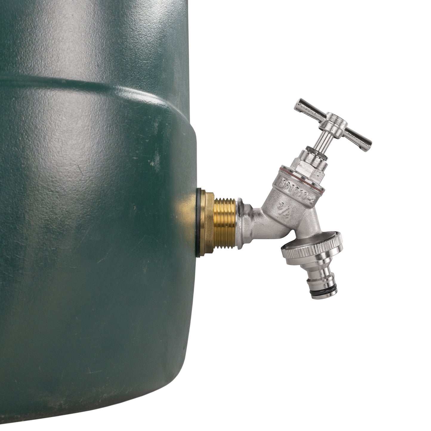 Water Butt Brass Kit 1" with Nickel Plated Quick Connect Tap