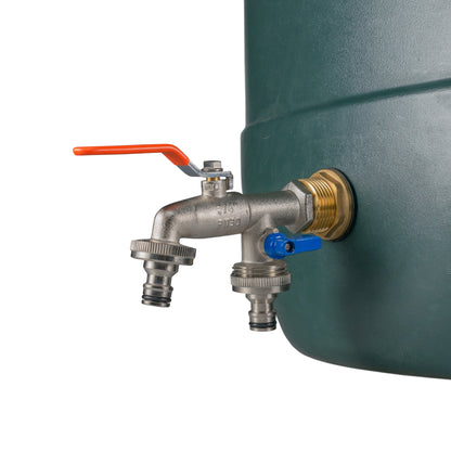 Water Butt Brass Kit 1" with Double Quick Connect Tap