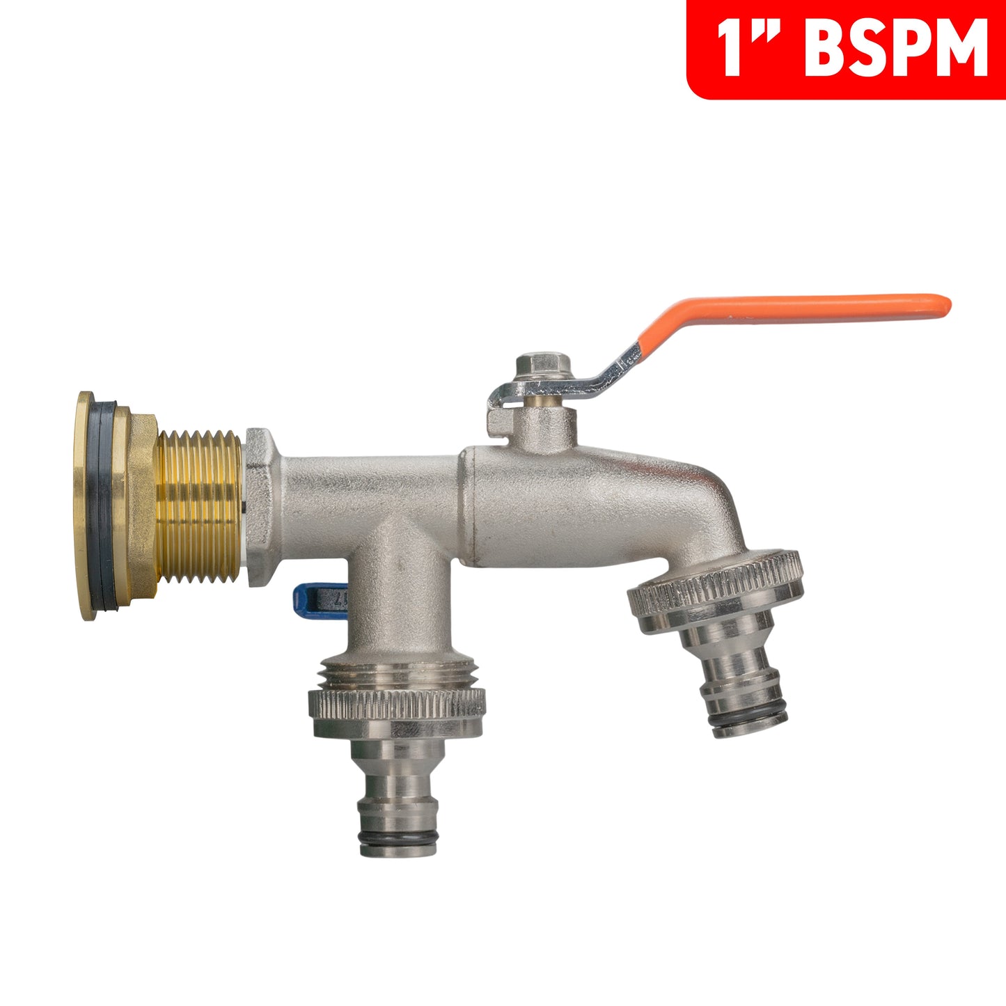 Water Butt Brass Kit 1" with Double Quick Connect Tap