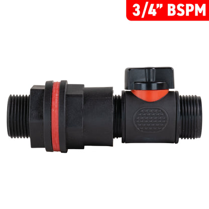 Water Butt Kit 3/4" with 3/4" BSP In-Line Valve and Drill Bit