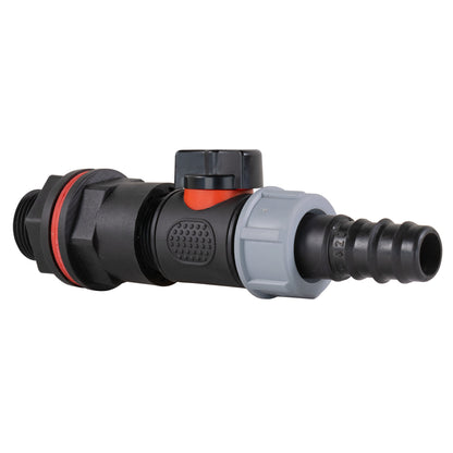 Water Butt Kit 3/4" with In-Line Valve + 3/4" Barb and Drill Bit