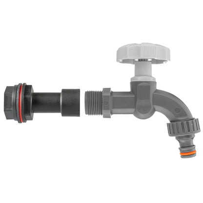 Water Butt Extension Kit 1/2" with Grey Dial Tap and Drill Bit