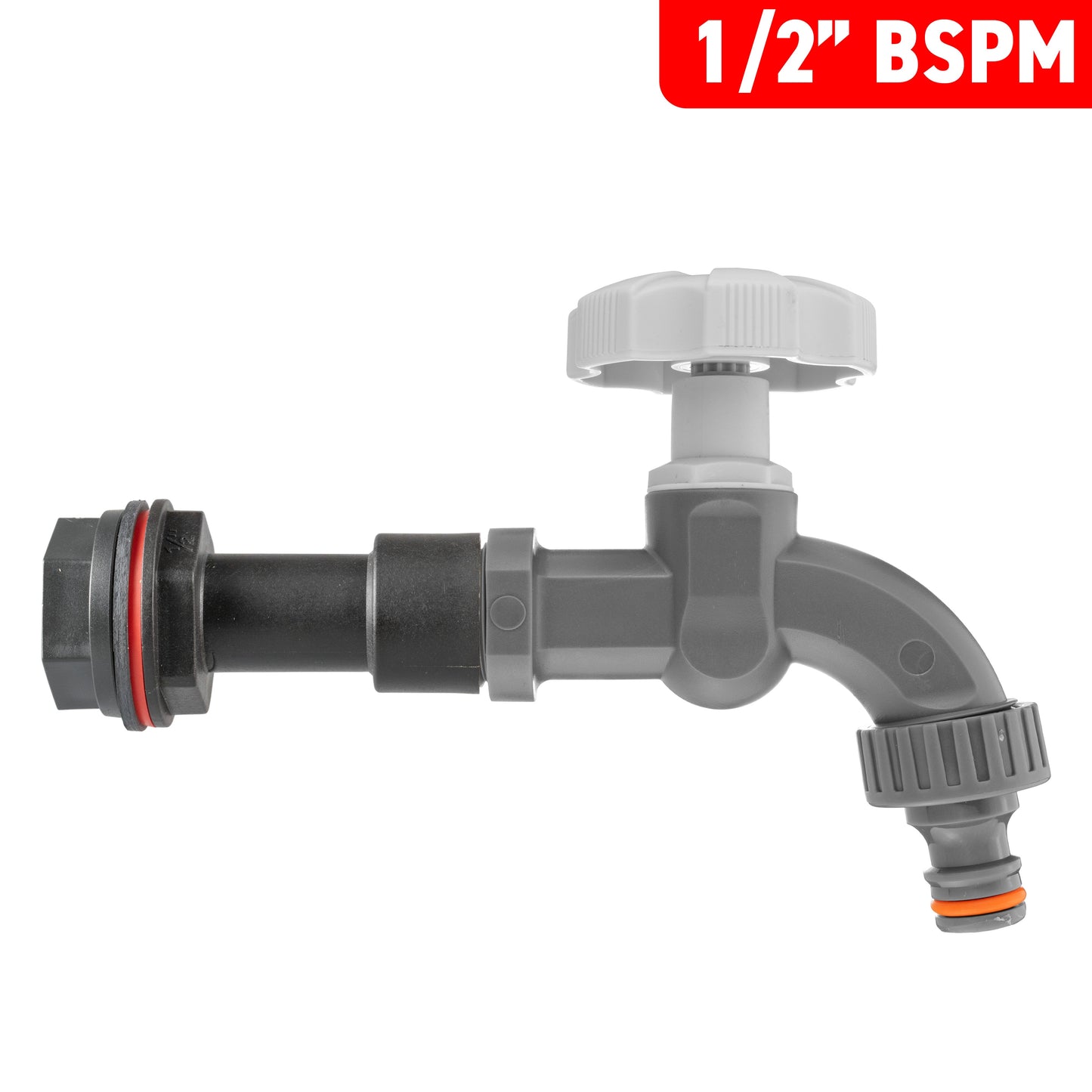 Water Butt Extension Kit 1/2" with Grey Dial Tap and Drill Bit