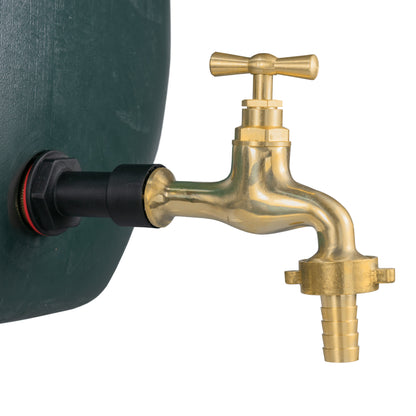 Water Butt Extension Kit 1/2" with 13mm Barbed Polished Brass Tap and Drill Bit
