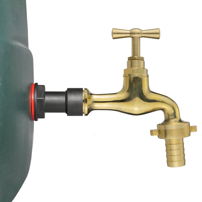Water Butt Extension Kit 1/2" with 19mm Barbed Polished Brass Tap and Drill Bit
