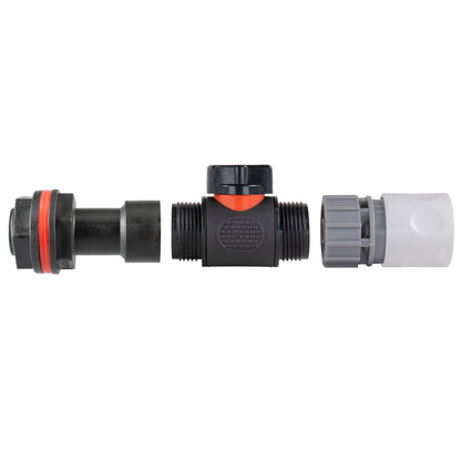 Water Butt Extension Kit 3/4" with In-Line Valve + Female Quick Connector WL and Drill Bit