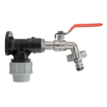 Wall Flange Kit 25mm MDPE + Quick Connect Lever Tap
