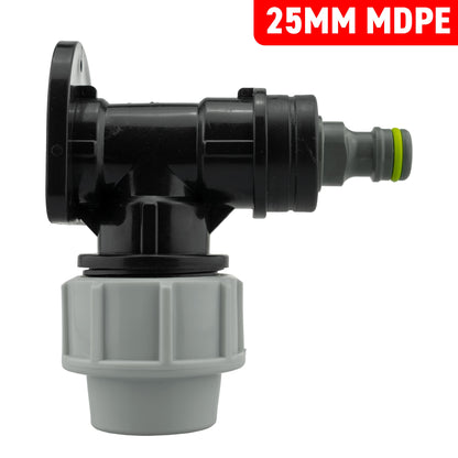 Wall Flange Kit 25mm MDPE + Quick Connector Male