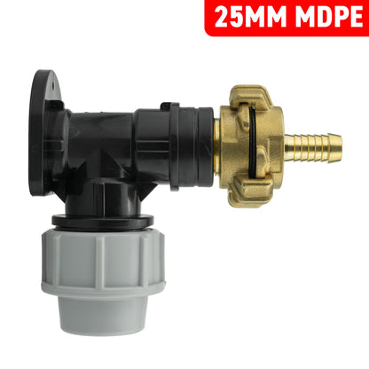 Wall Flange Kit 25mm MDPE + 13mm Barbed Geka Set