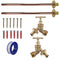 Brass Quick Connect Bib Tap BASIC Connection Kit x2