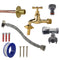 Polished Brass 13mm Barb Tap FULL Connection Kit