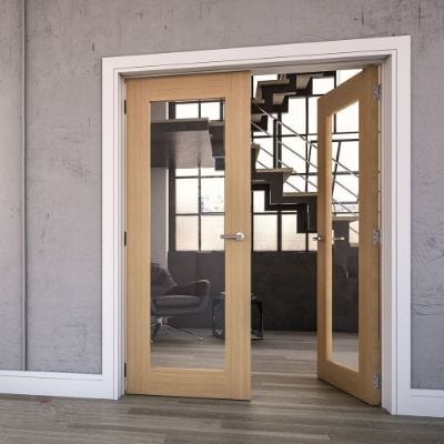 Walden Oak Unfinished Glazed Internal Door - All Sizes
