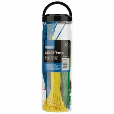 Draper Assorted Coloured Nylon Cable Tie Pack (Pack of 650)