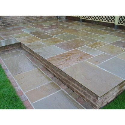 Traditional Raj Green Sandstone Paving Pack (19.50m2 - 66 Slabs / Mixed Pack)