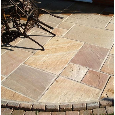 Traditional Rippon Buff Sandstone Paving Pack (19.50m2 - 66 Slabs / Mixed Pack)