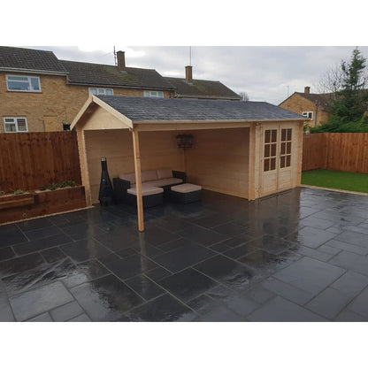 Traditional Black Limestone Paving Pack (19.50m2 - 66 Slabs / Mixed Pack)