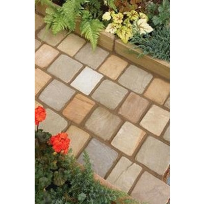 Raj Blend Sandstone Cobbles/Edging Pack (12.3m2 - 420 Mixed Pieces per Pack)