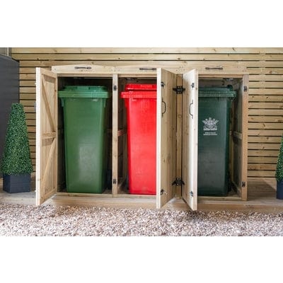 Triple Wheelie Bin Store - All Sizes