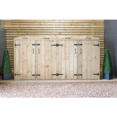 Quad Wheelie Bin Store - All Sizes