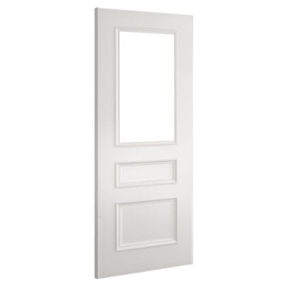 Windsor White Primed Bevelled Glazed Internal Door - All Sizes