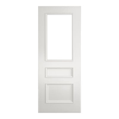 Windsor White Primed Bevelled Glazed Internal Door - All Sizes