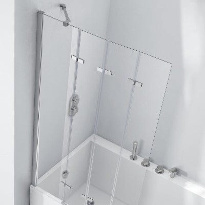 Aquaglass 6mm Frameless Bath Screen with 4 Folding Panels - 1500mm x 965mm