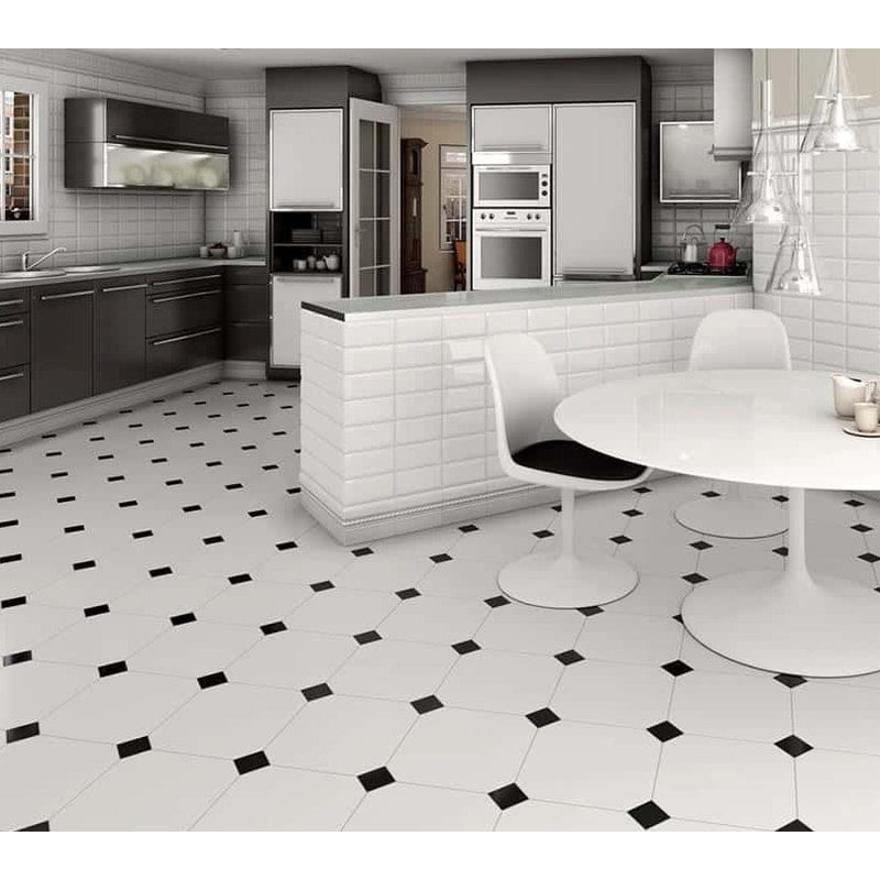 Alaska Octagonal Satin White (10 per Box)