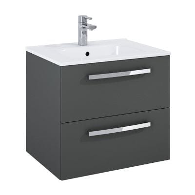 Aquatrend - 2 Drawer Wall Hung Base Unit & Basin - All Colours