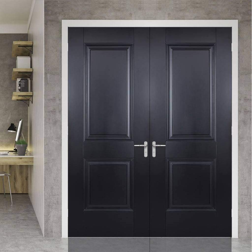 Arnhem Black Primed 2 Panel Interior Fire Door FD30 - 1981mm x 762mm