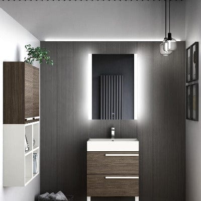 Ashbourne Rectangular Mirror w/ Frosted LED Side Lights - All Sizes