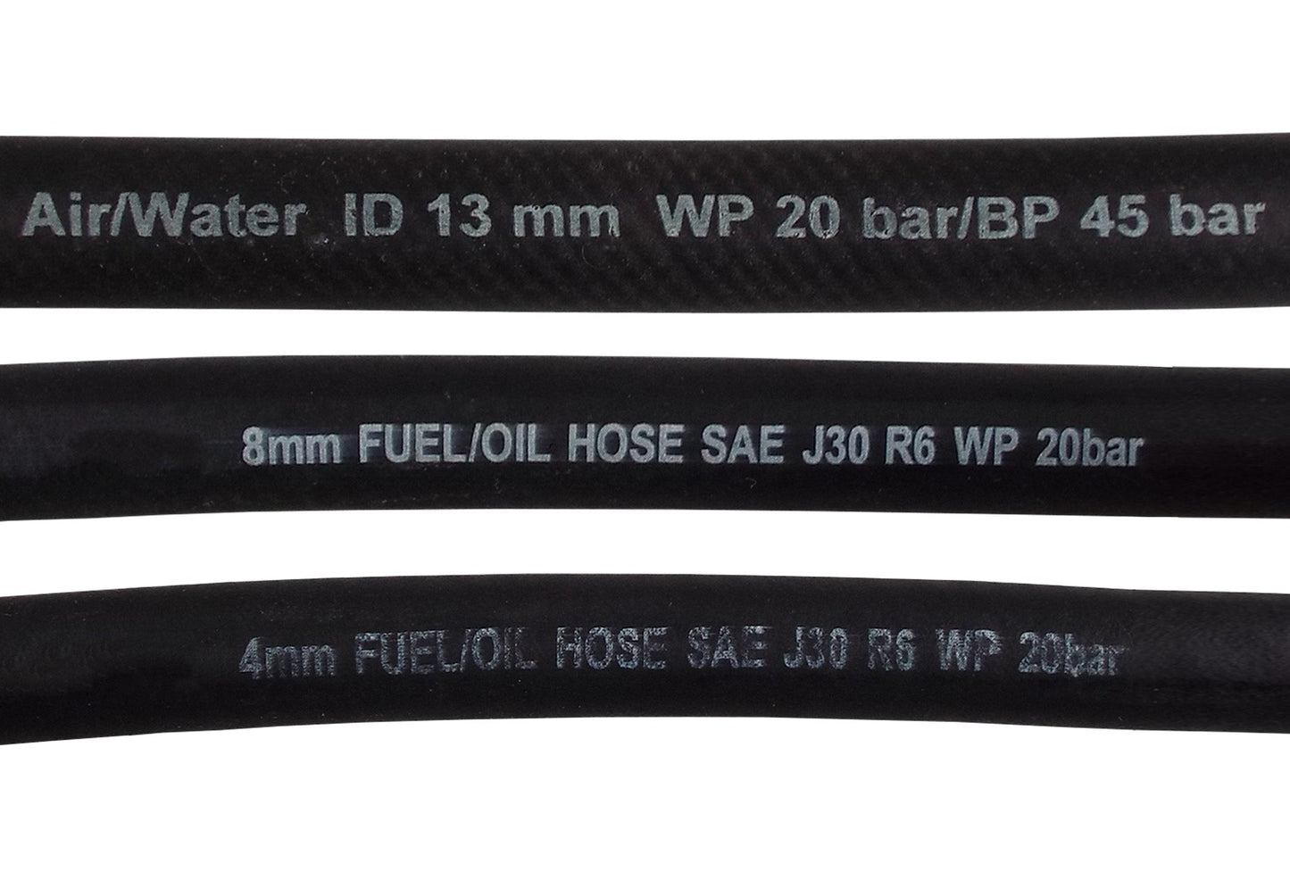 Rubber 12.7mm Braided Fuel, Oil Hose SAE J30 R6
