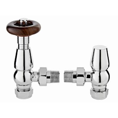 Angled Thermostatic Valve Lockshield Rounded - All Finishes