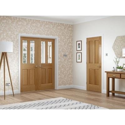 Oak Malton 2 Unglazed Light Panels Un-Finished Internal Door - All Sizes