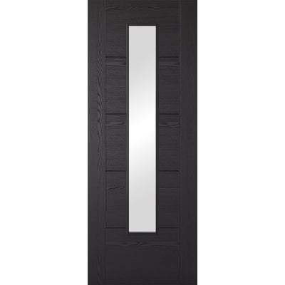 Vancouver Black Ash Pre-Finished Laminate 1 Glazed Clear Light Panel Interior Door - 1981mm x 762mm