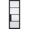 Chelsea Black Primed 4 Glazed Reeded Light Panels Interior Door - 1981mm x 838mm