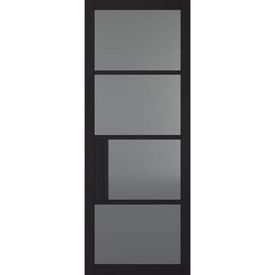 Chelsea Black Primed 4 Tinted Glazed Light Panels Interior Door - 1981mm x 686mm