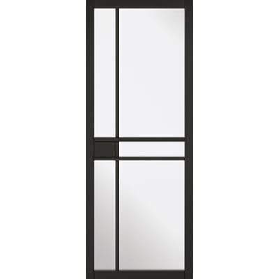 Greenwich Black Primed 5 Glazed Clear Light Panels Interior Door - 1981mm x 610mm