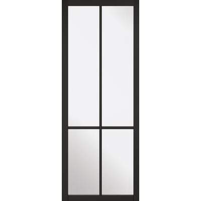 Liberty Black Primed 4 Glazed Clear Light Panels Interior Door - 1981mm x 686mm