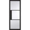 Tribeca Black Primed 3 Glazed Clear Light Panels Interior Door - 1981mm x 762mm