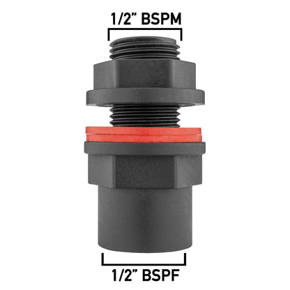 Water Butt 1/2" BSP Male With Female Outlet