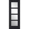 Vancouver Charcoal Black Pre-Finished 4 Glazed Clear Light Panels Interior Door - 1981mm x 686mm