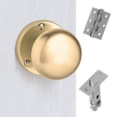 Charon Satin Brass Handle Hardware Pack