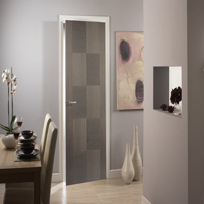 Apollo Chocolate Grey Pre-Finished Interior Fire Door FD30 - All Sizes