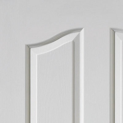 White Textured 4 Moulded Panel Edwardian Top Arched Internal Fire Door 1981mm x 762mm